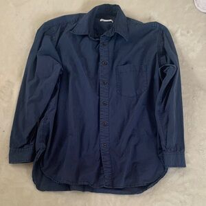 Gardenheir Typewriter Cotton Gardening Chemise in Ink, Small (Over-sized Fit)